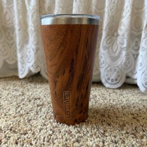 Brümate Walnut Pint Tumbler with Lid 16oz Stainless Steel Travel Mug